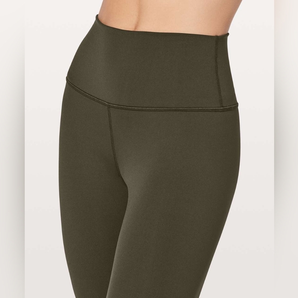Lululemon Wunder Under Crop (Hi-Rise) *Full-On Luxtreme 21" Dark Olive Size 8 - Picture 3 of 9